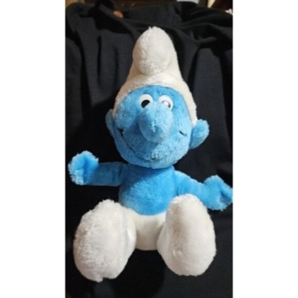 Vintage Smurf Plush Peyo 1979 Wallace Berrie 12" Stuffed Toy Sitting Blue White - Picture 1 of 8